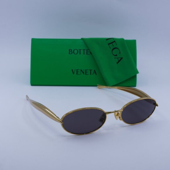 Bottega Veneta BV1386S 001 Oval Sunglasses - Gold/Grey - Picture 7 of 12